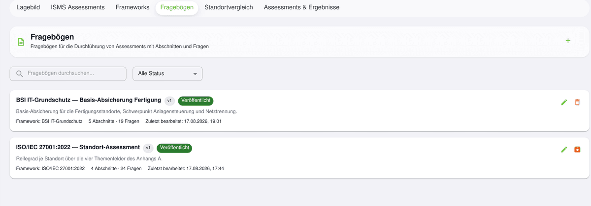 OdySecure questionnaire module with a published IEC 62443 questionnaire for the NIS-2 gap assessment