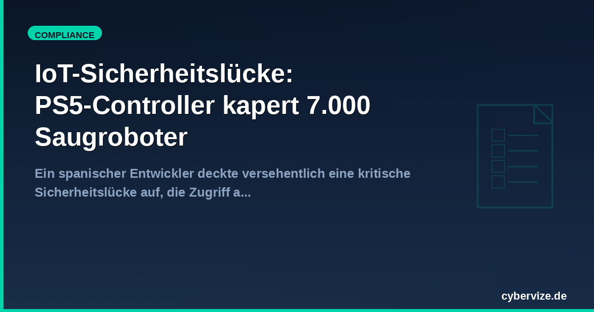 IoT-Sicherheitslücke: PS5-Controller kapert 7.000 Saugroboter