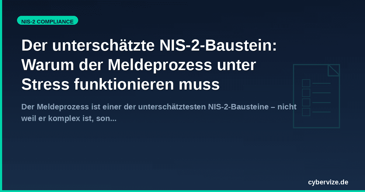 Der unterschätzte NIS-2-Baustein: Warum der Meldeprozess unter Stress funktionieren muss