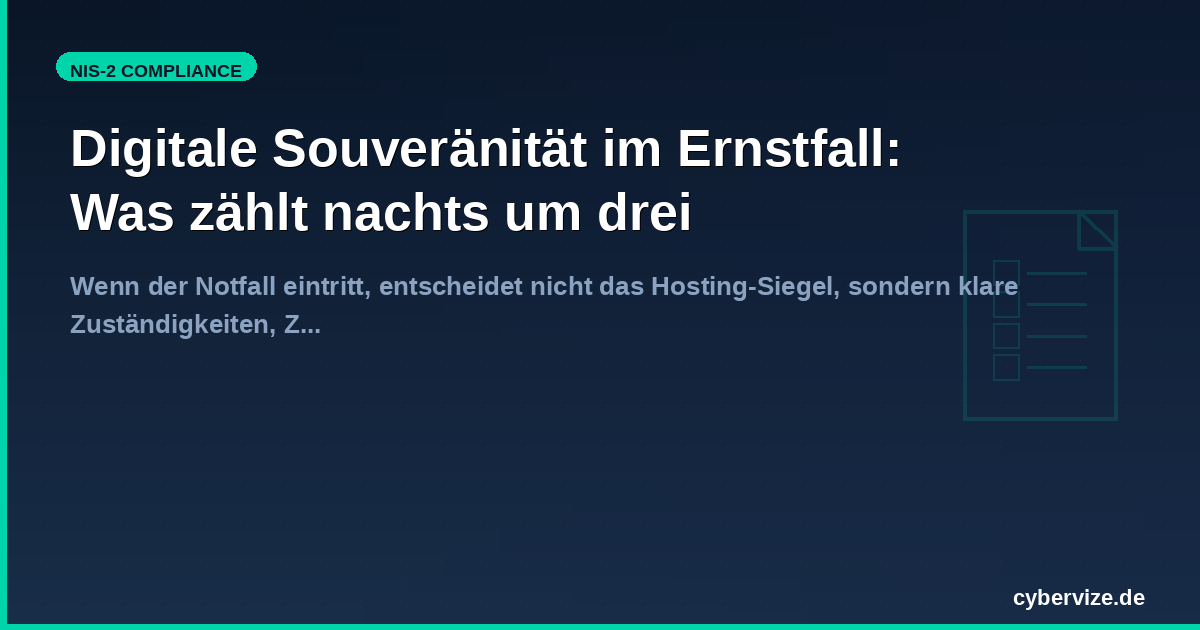 Digitale Souveränität im Ernstfall: Was zählt nachts um drei