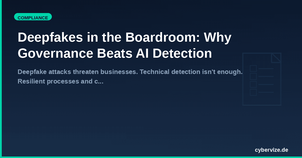 Deepfakes in the Boardroom: Why Governance Beats AI Detection