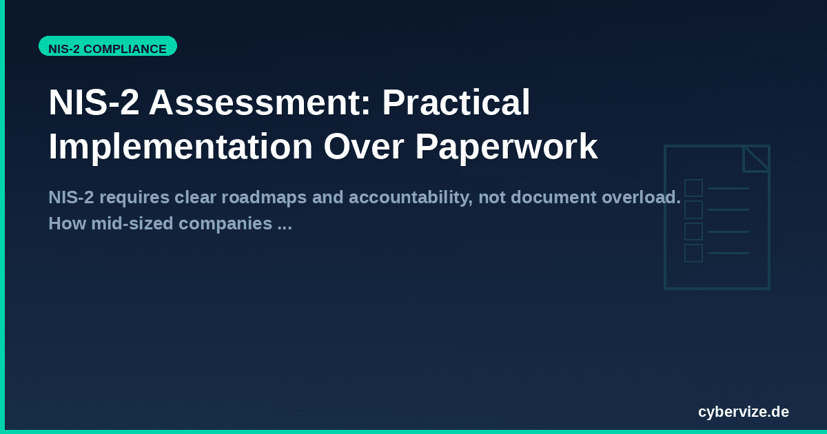 NIS-2 Assessment: Practical Implementation Over Paperwork