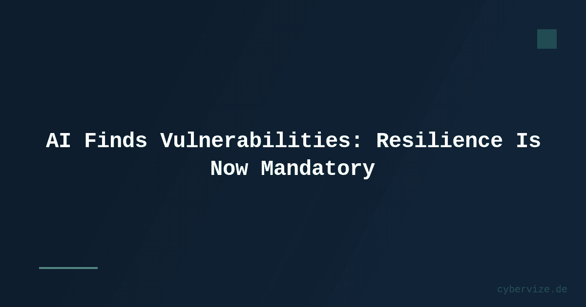 AI Finds Vulnerabilities: Resilience Is Now the First Obligation