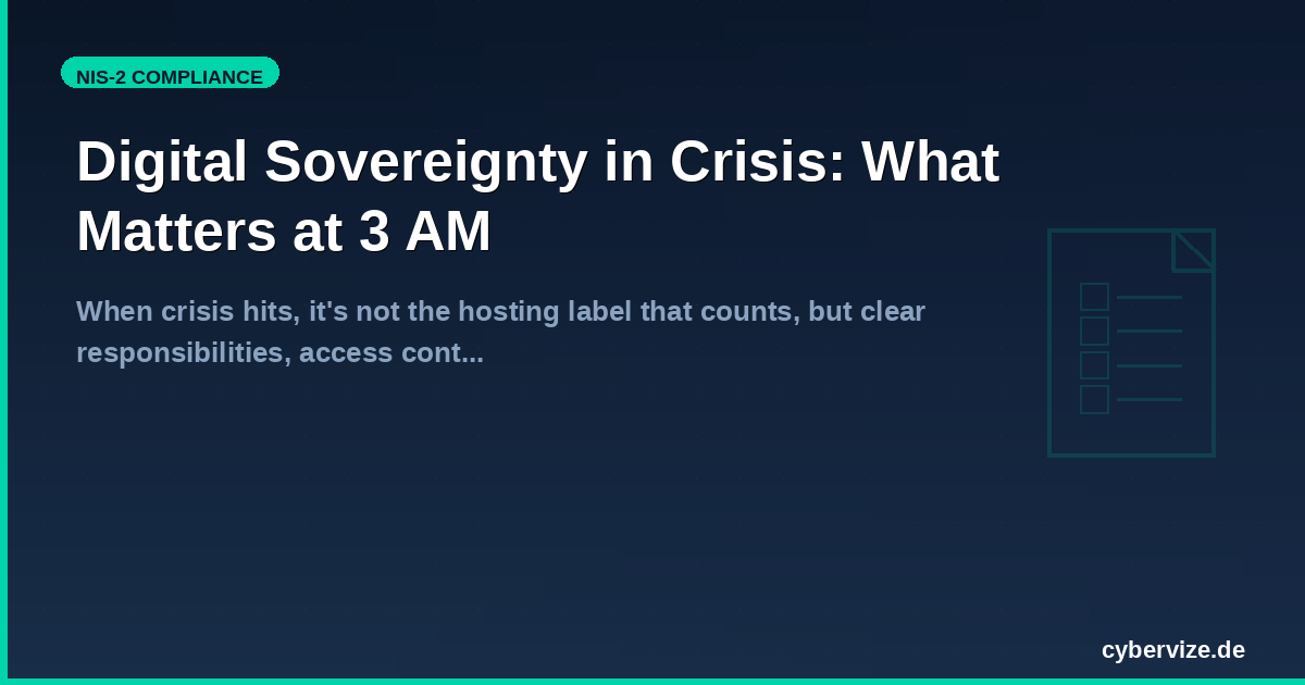 Digital Sovereignty in Crisis: What Matters at 3 AM