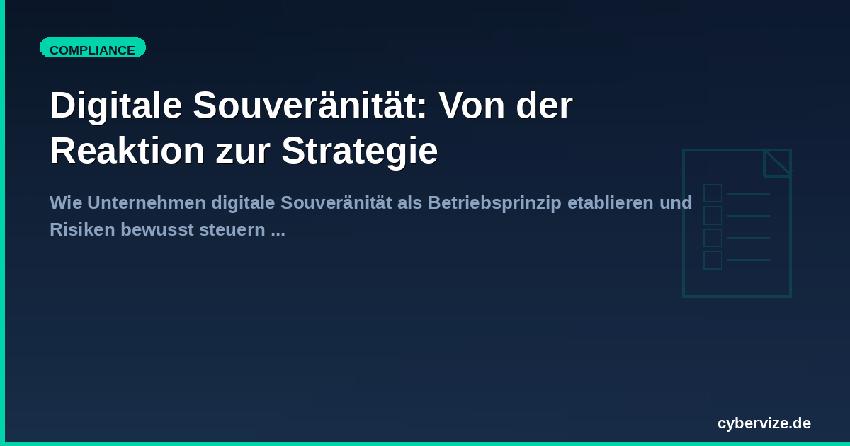 Digitale Souveränität: Von der Reaktion zur Strategie