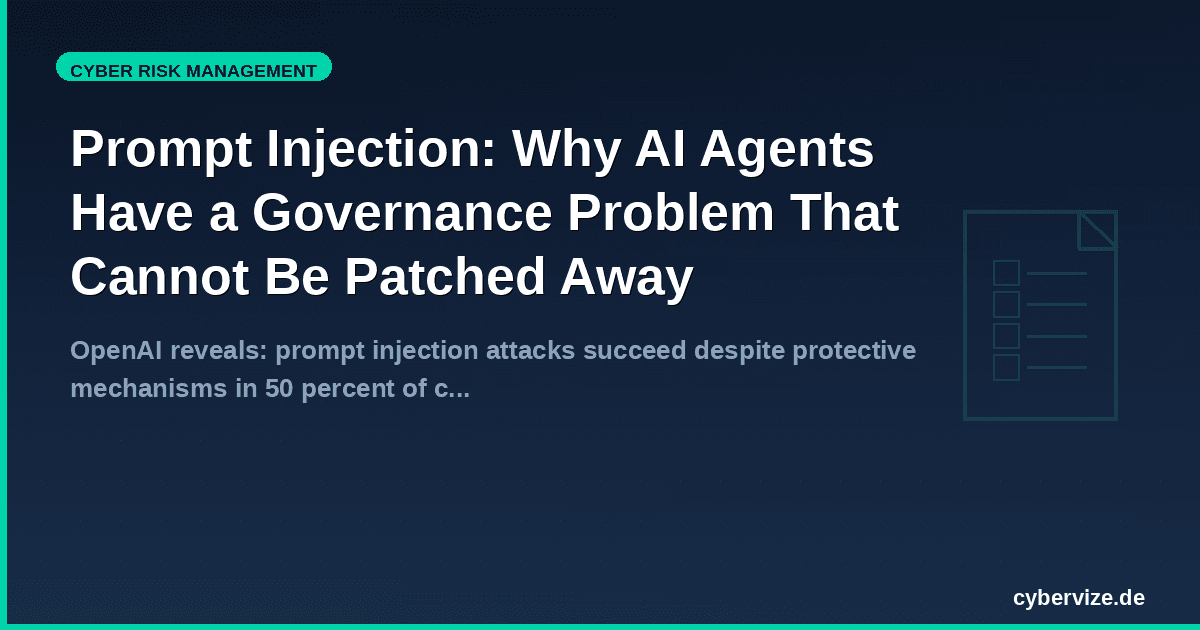 Prompt Injection: Why AI Agents Have a Governance Problem That Cannot Be Patched Away