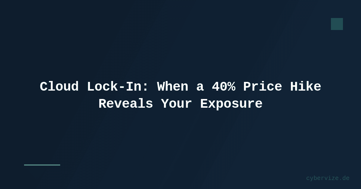 Cloud Lock-In: What a 40% Price Hike Reveals About Digital Sovereignty