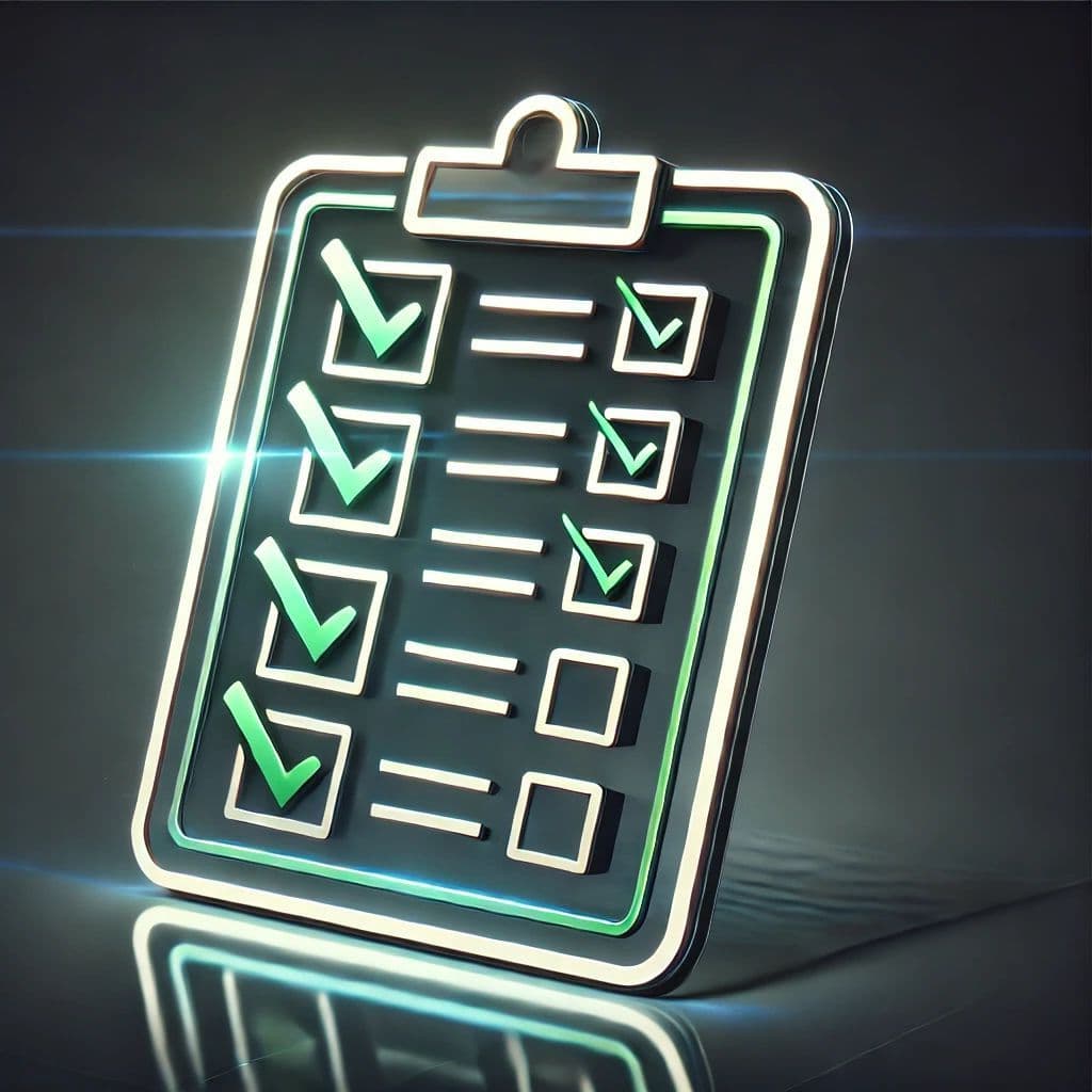 Cybersecurity assessment checklist with audit items and security ratings